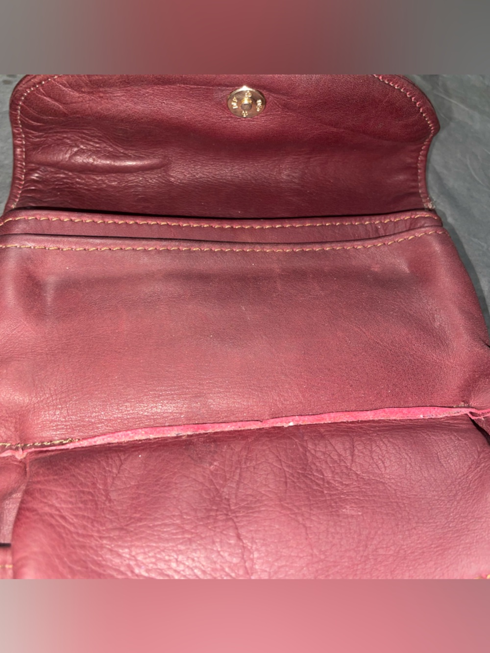 Vintage Burgundy Genuine Soft Leather Clutch Wallet - Picture 5 of 8